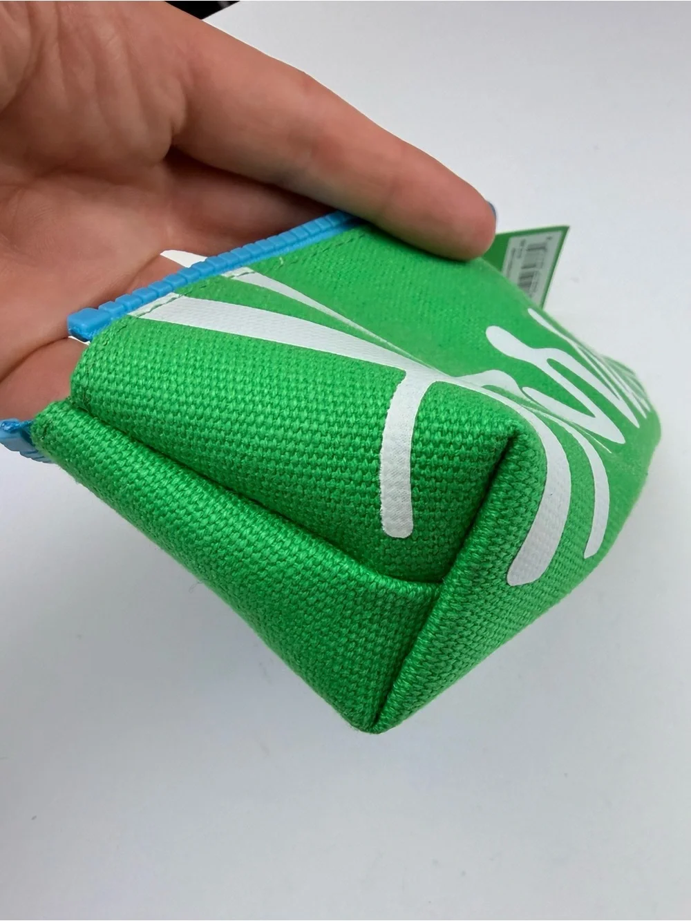 Harrods Green Canvas Pouch zippered case